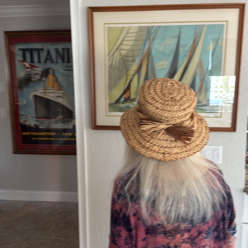 Woven Raffia Hat with Bow - Picture 10 of 10
